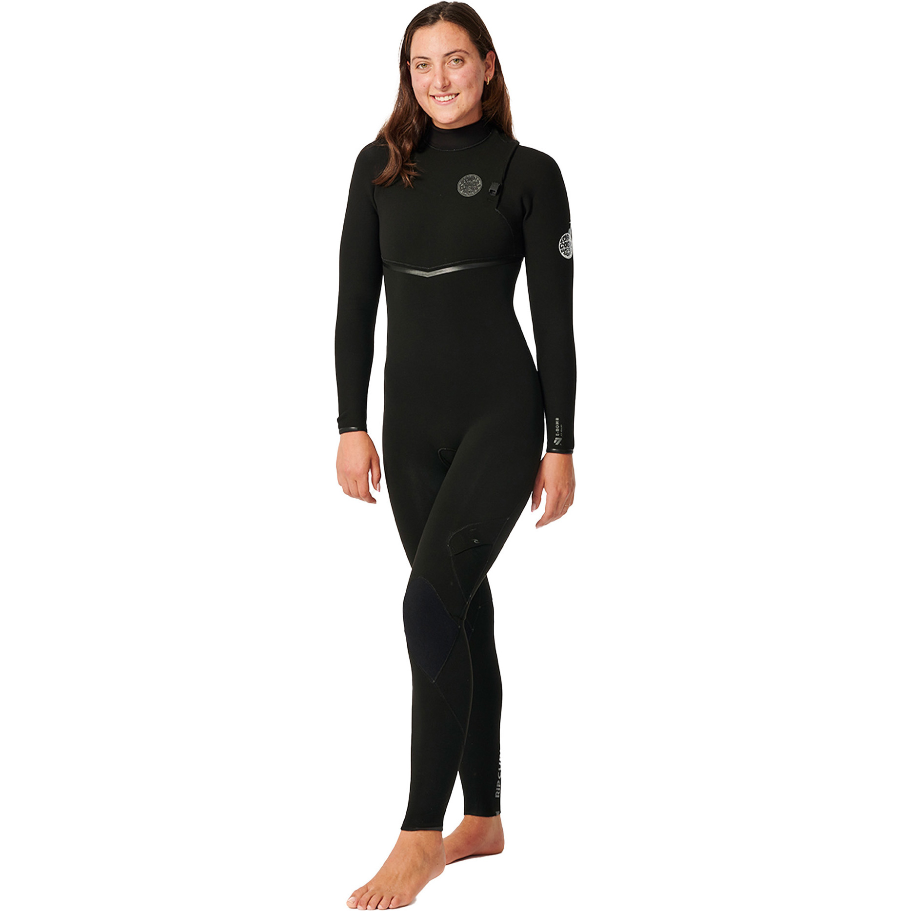 2025 Rip Curl Frauen E-Bomb 4/3mm Zip-frei Neoprenanzug 14KWFS - Black